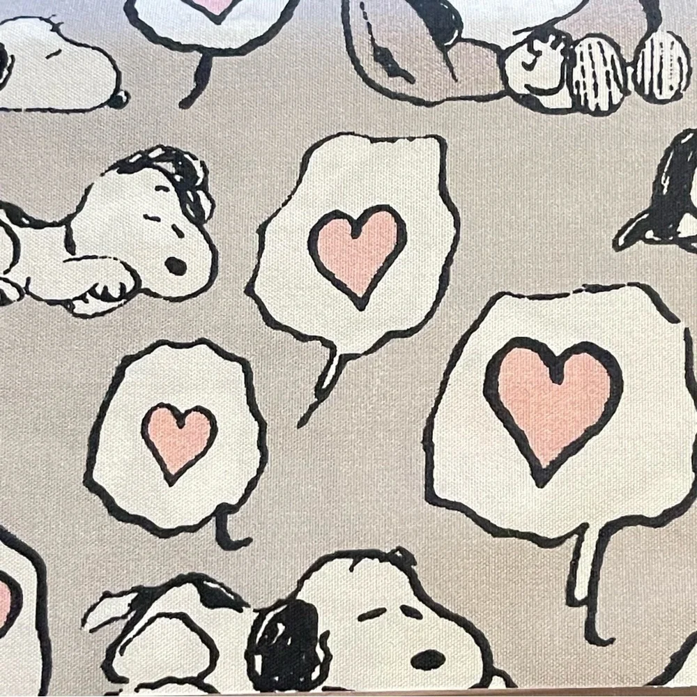 Snoopy Peanuts Full Size Valentine Sheet Set Gray pink Hearts NWT